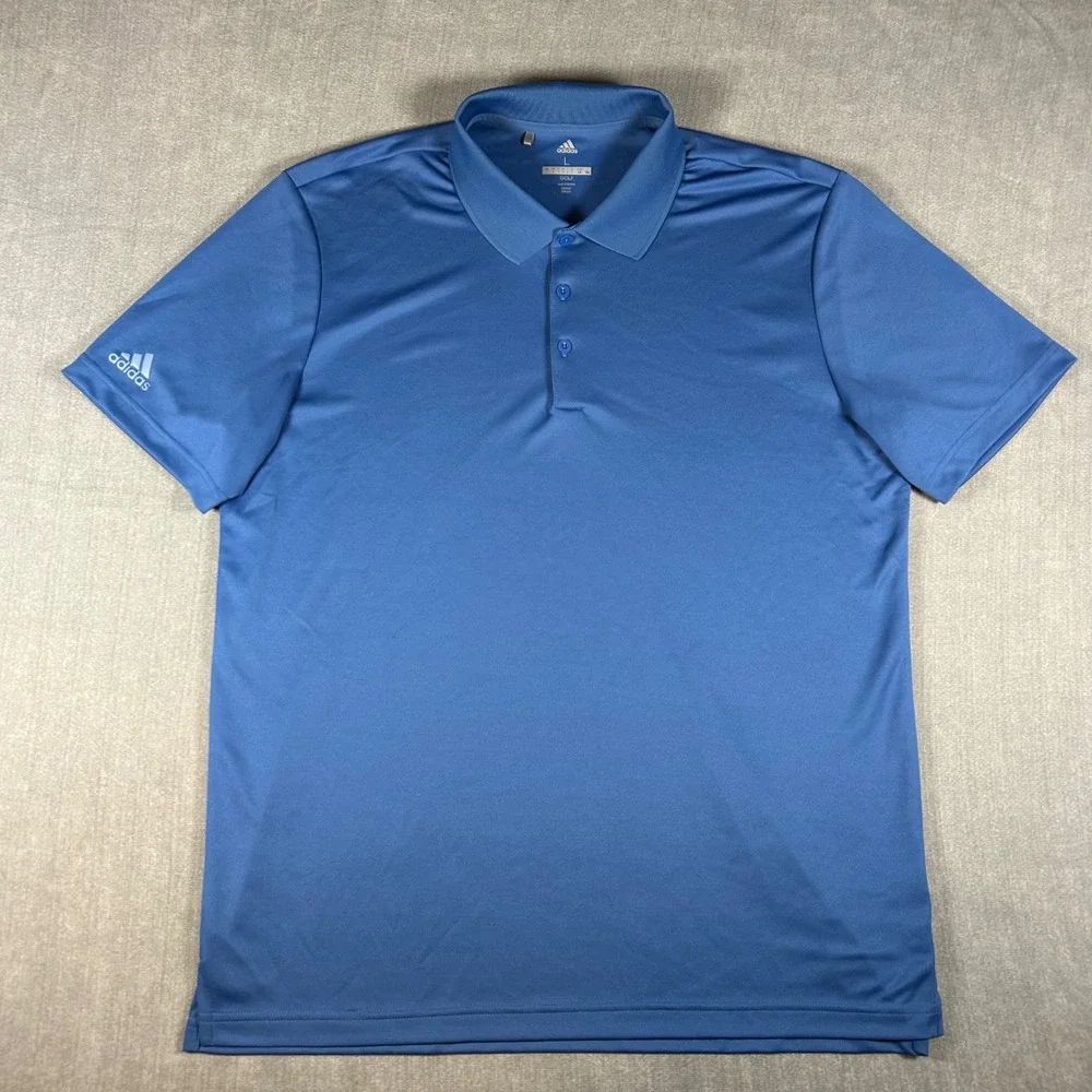 Adidas Golf Mens Blue Short Sleeve Performance Polo Shirt CD3323 Large